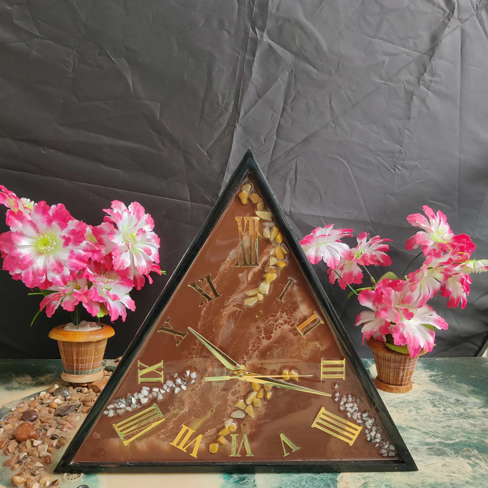Bronze Aura Geode Resin Wall Clock