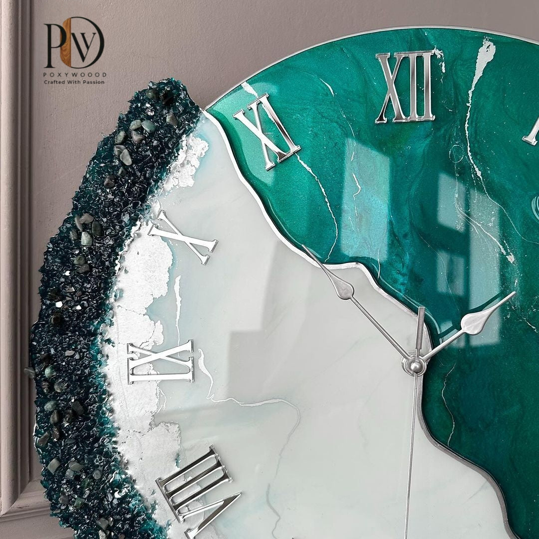 Marine Tranquility Epoxy Resin Wall Clock