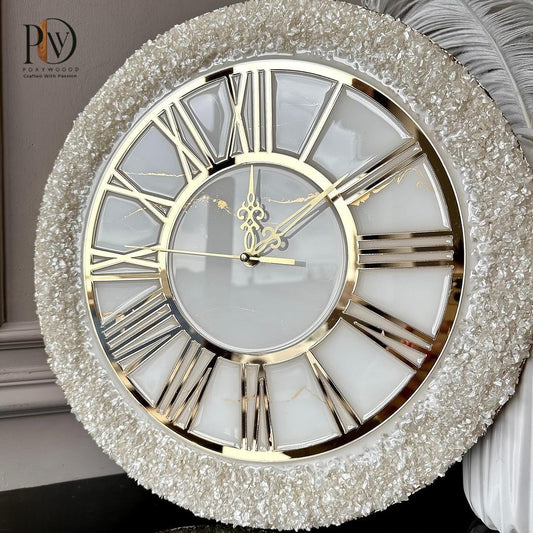 Champagne Crystal Luxury Resin Wall Clock