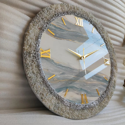 Pearl Mist Crystal Resin Wall Clock