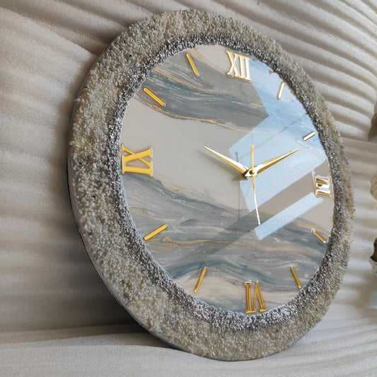 Pearl Mist Crystal Resin Wall Clock
