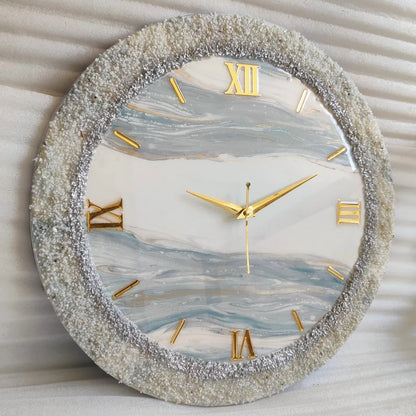 Pearl Mist Crystal Resin Wall Clock