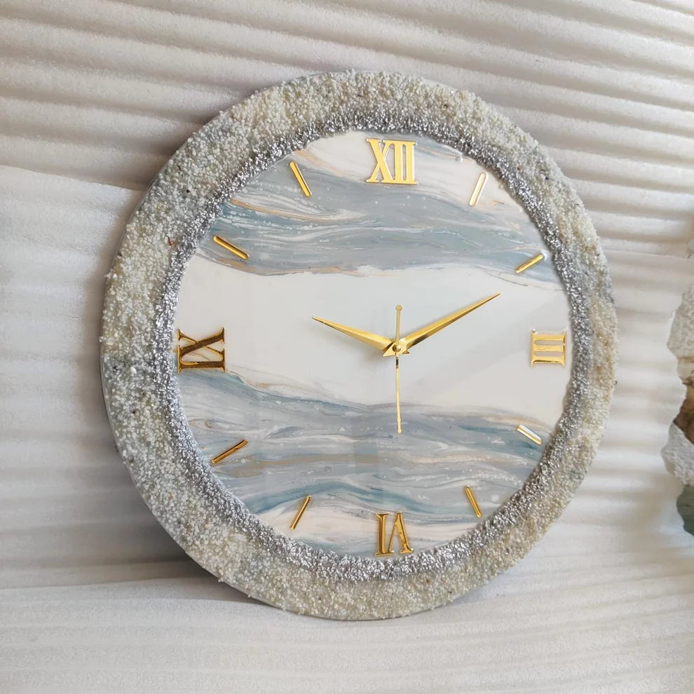 Pearl Mist Crystal Resin Wall Clock
