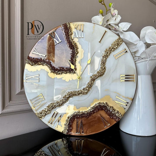 Royal Geode Resin Wall Clock