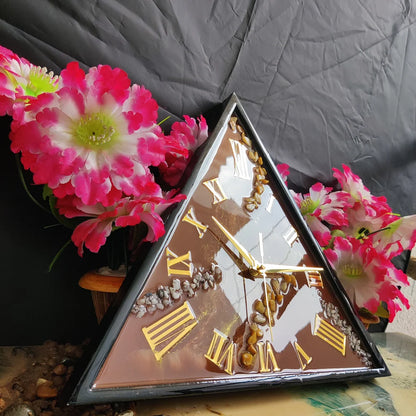 Bronze Aura Geode Resin Wall Clock
