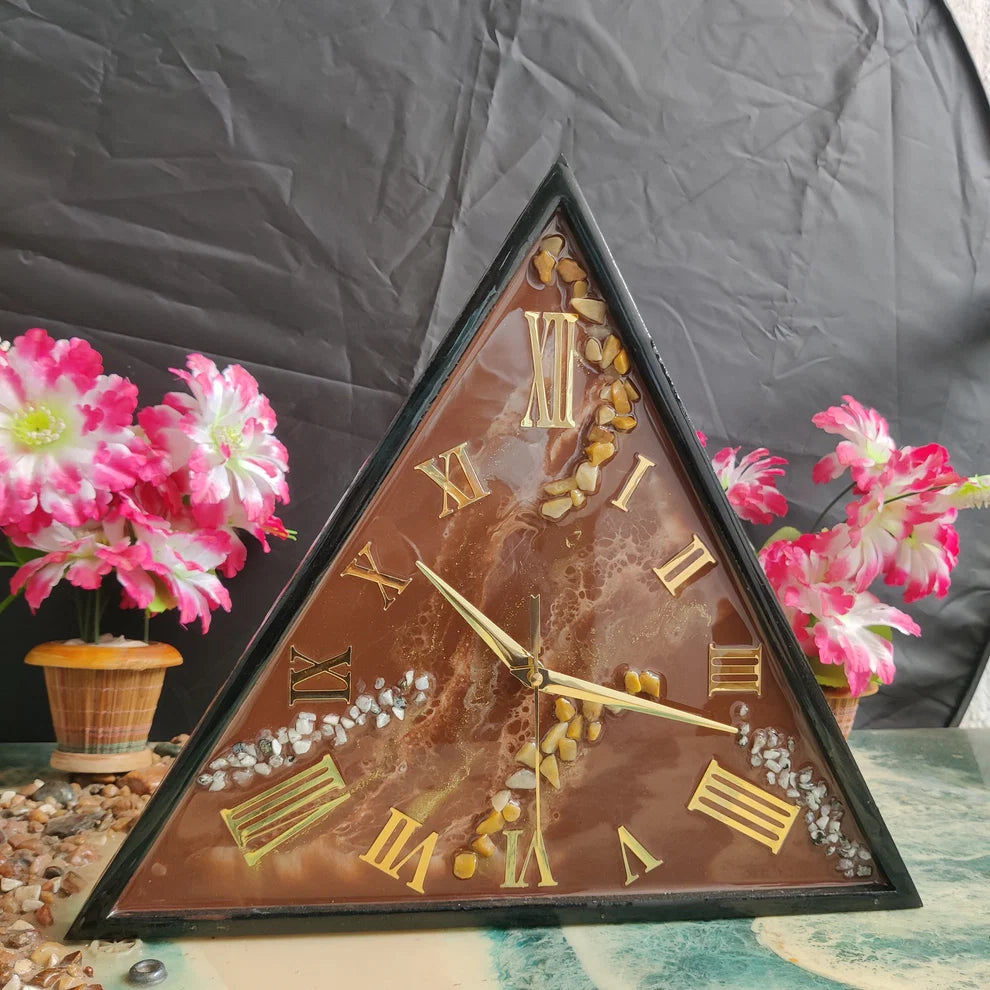 Bronze Aura Geode Resin Wall Clock