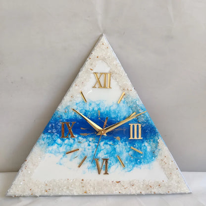Azure Crystal Geode Resin Wall Clock