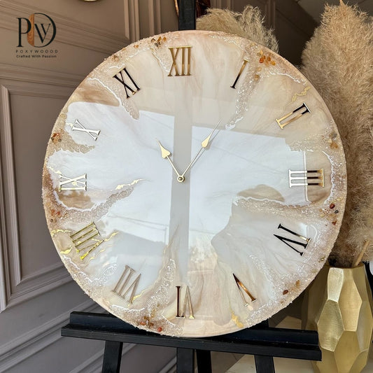 Champagne Pearl Luxury Resin Wall Clock