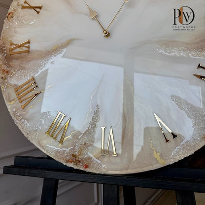 Champagne Pearl Luxury Resin Wall Clock