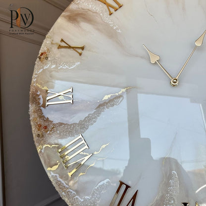 Champagne Pearl Luxury Resin Wall Clock