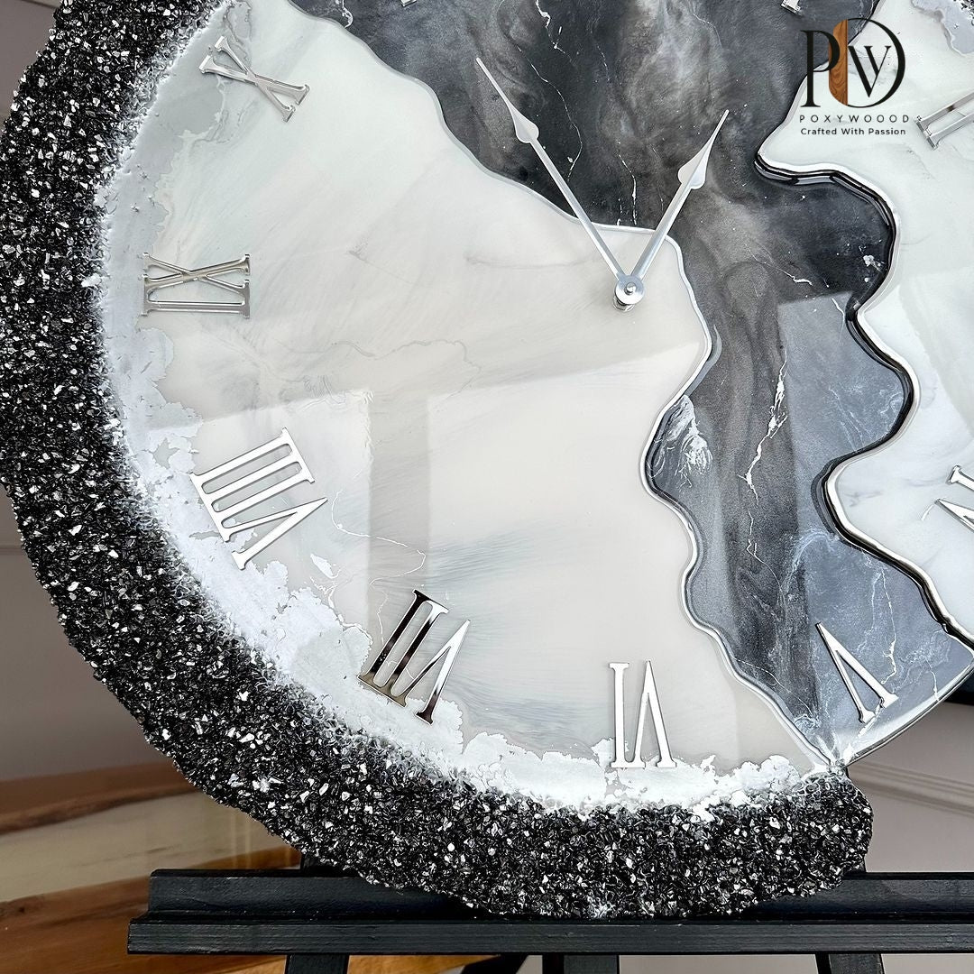 Midnight Crystal Geode Wall Clock