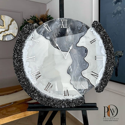 Midnight Crystal Geode Wall Clock