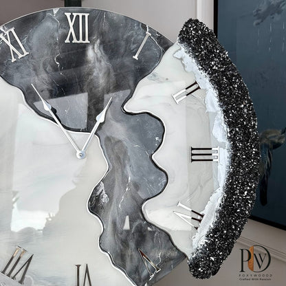 Midnight Crystal Geode Wall Clock