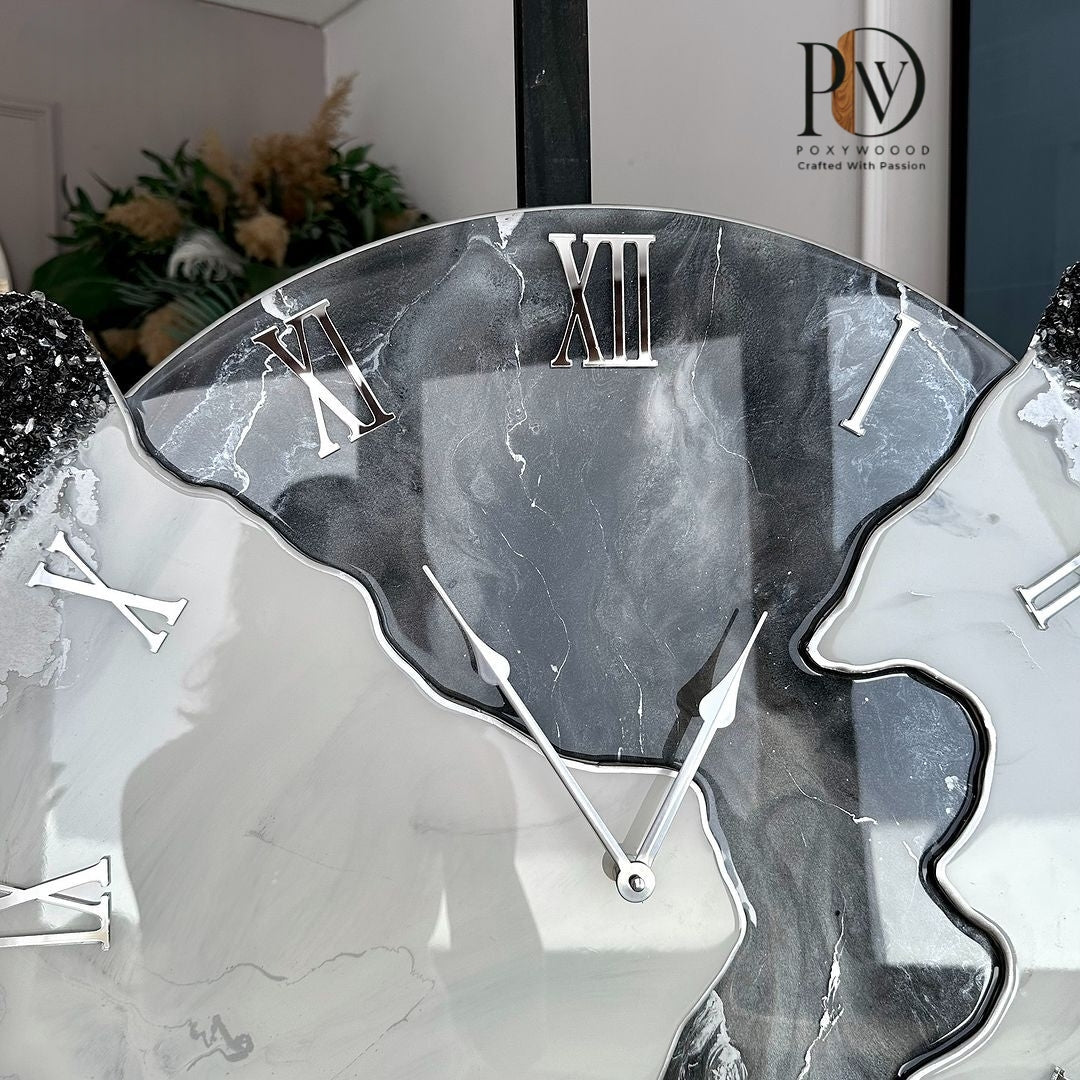 Midnight Crystal Geode Wall Clock