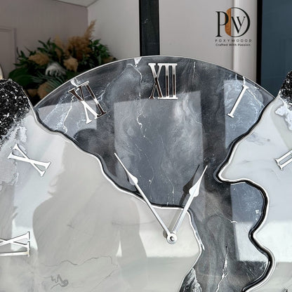 Midnight Crystal Geode Wall Clock