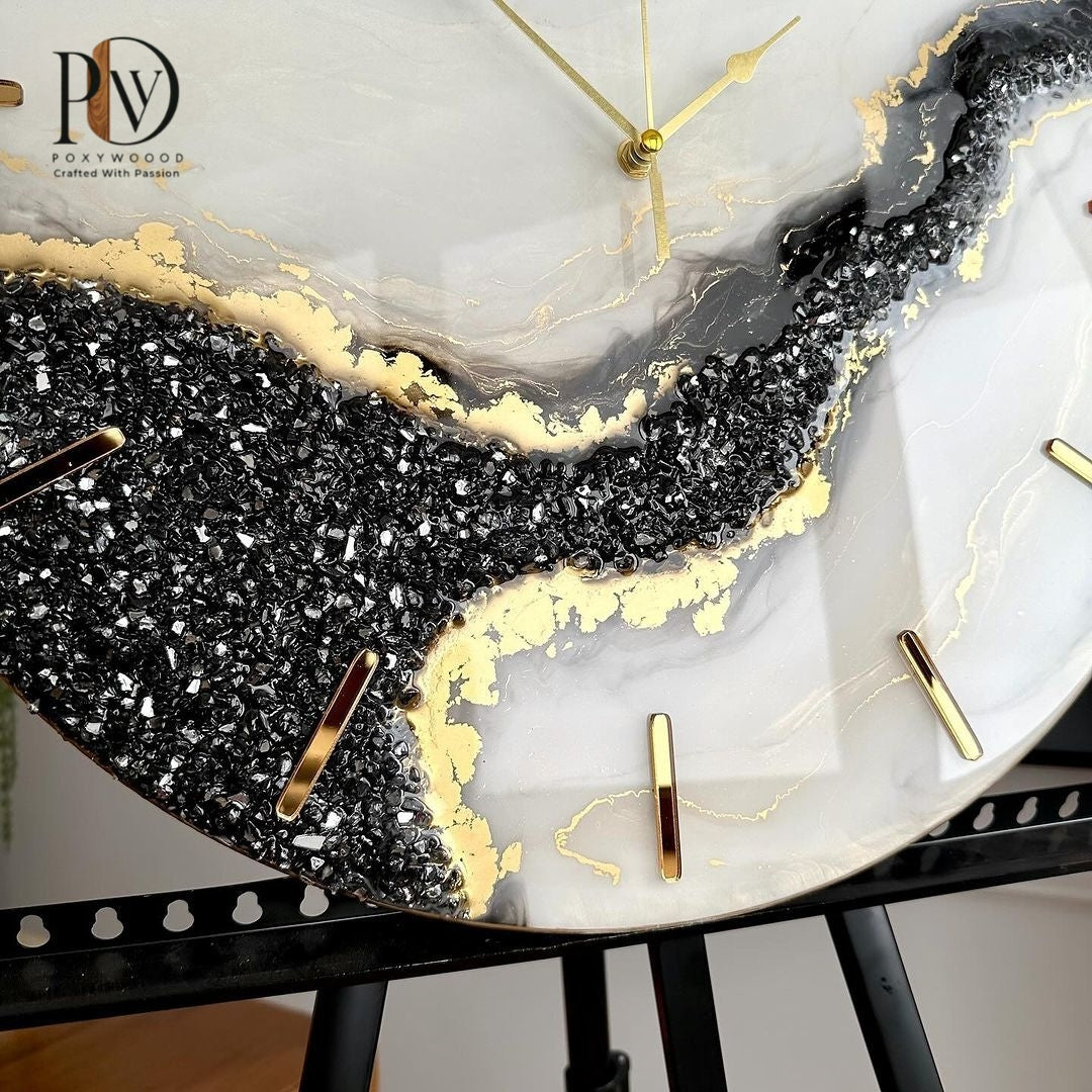 Black Crystal River Wall Clock