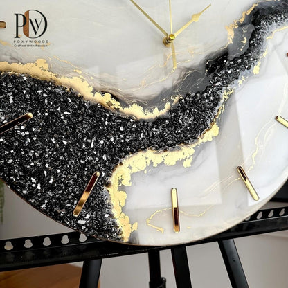 Black Crystal River Wall Clock