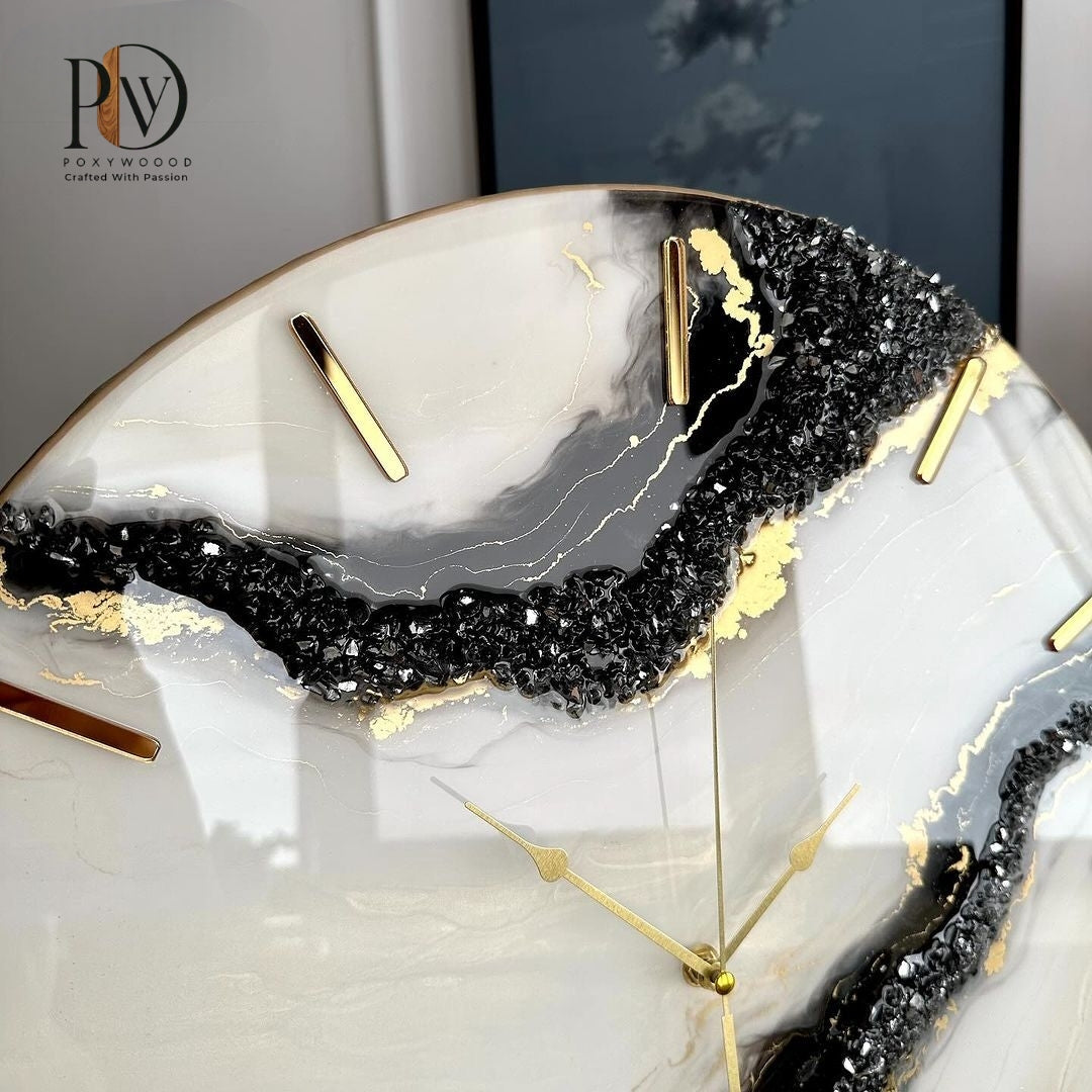 Black Crystal River Wall Clock