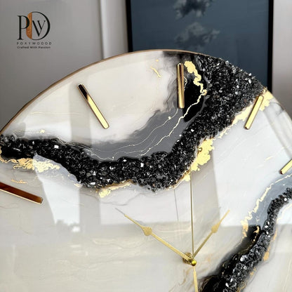 Black Crystal River Wall Clock