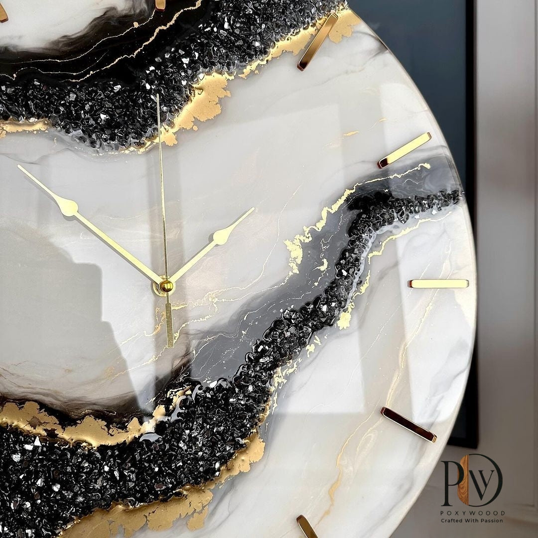 Black Crystal River Wall Clock