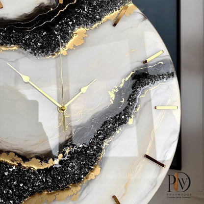 Black Crystal River Wall Clock