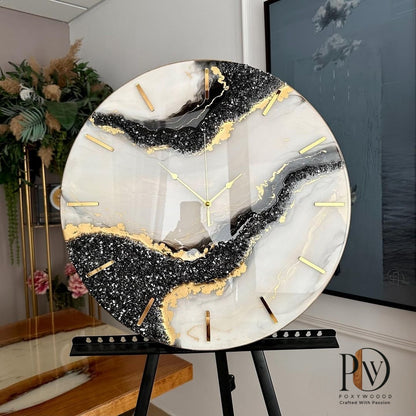Black Crystal River Wall Clock