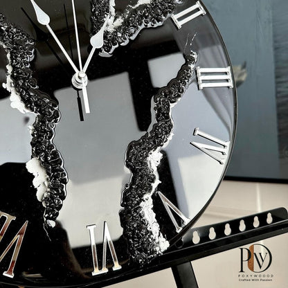 Obsidian Rift Luxury Resin Wall Clock