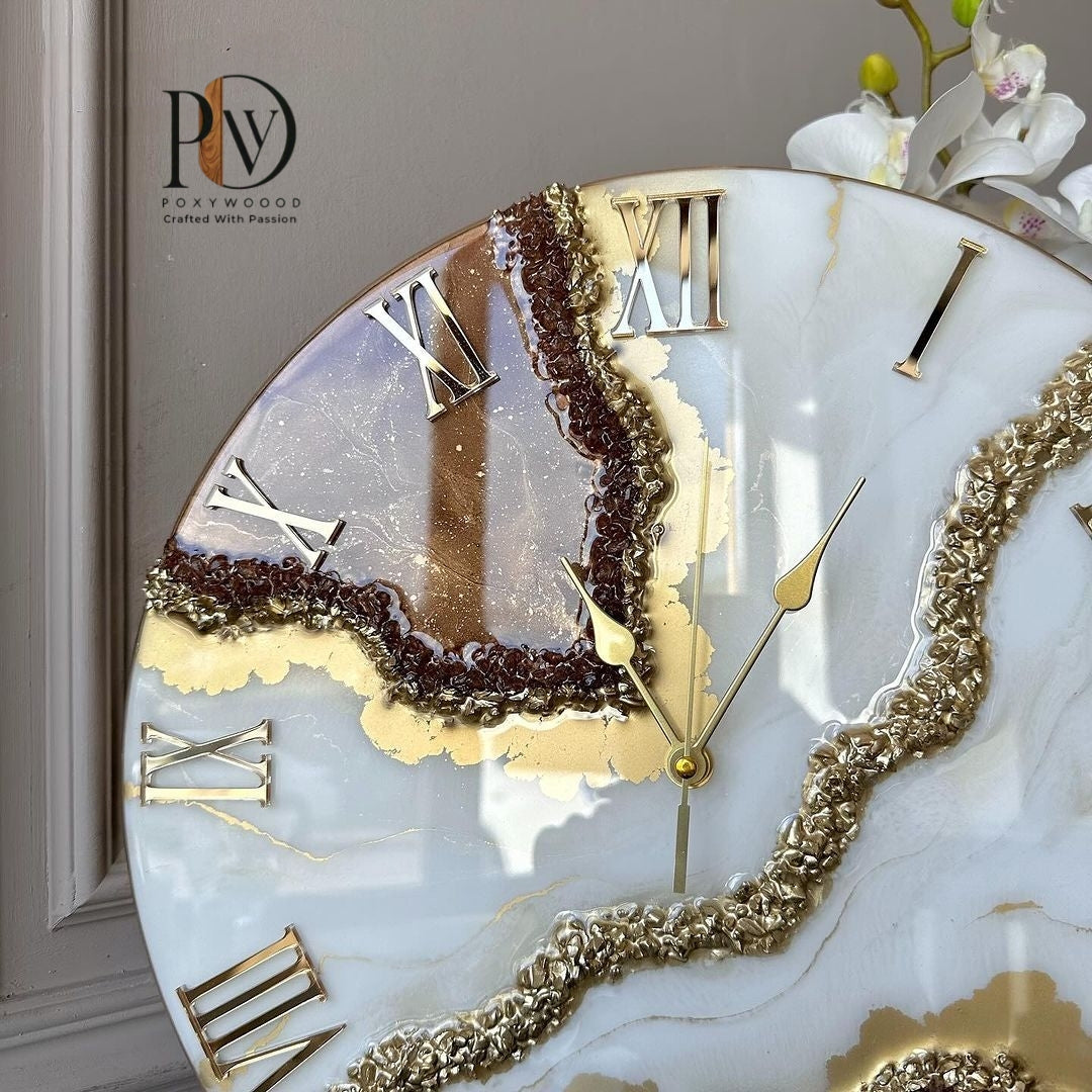 Royal Geode Resin Wall Clock