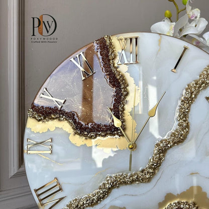 Royal Geode Resin Wall Clock