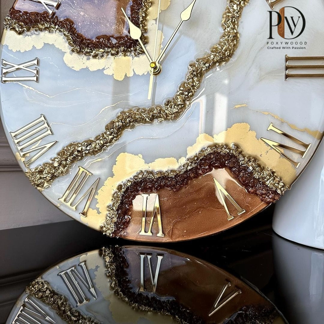 Royal Geode Resin Wall Clock