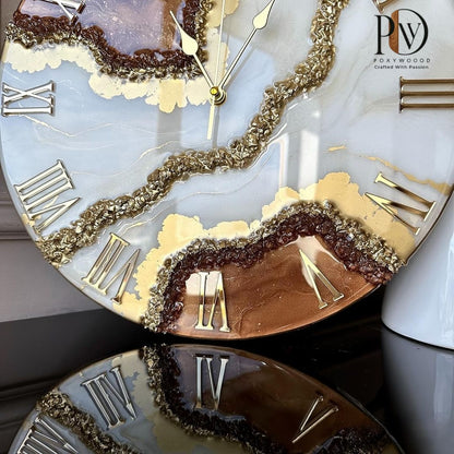 Royal Geode Resin Wall Clock