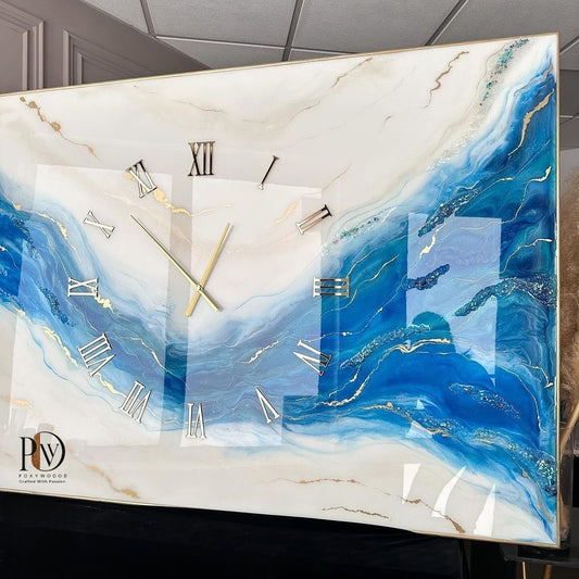 Azure Wave Luxury Resin Wall Clock