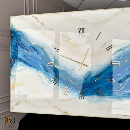 Azure Wave Luxury Resin Wall Clock