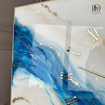 Azure Wave Luxury Resin Wall Clock