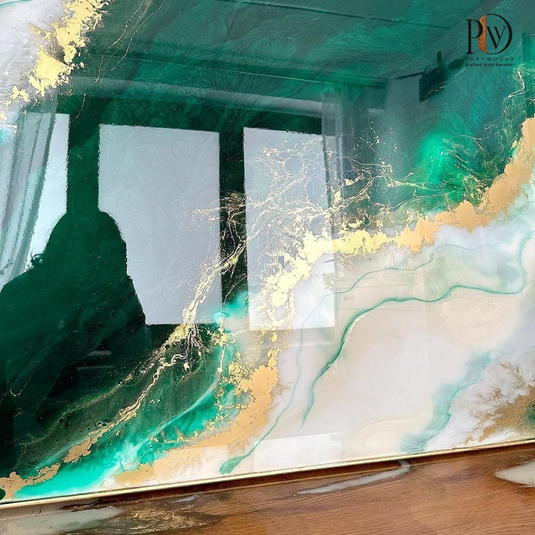 Emerald Tide Abstract Canvas