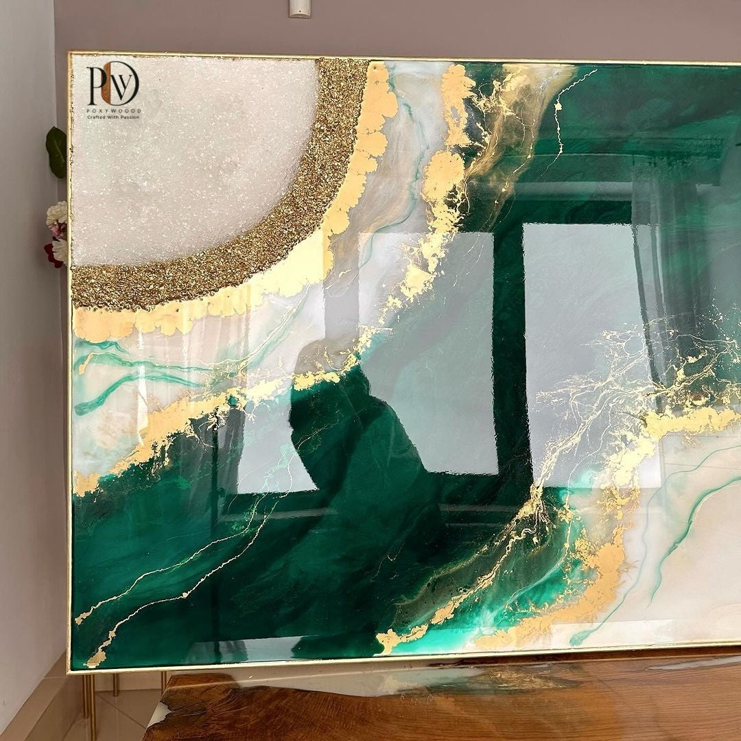 Emerald Tide Abstract Canvas