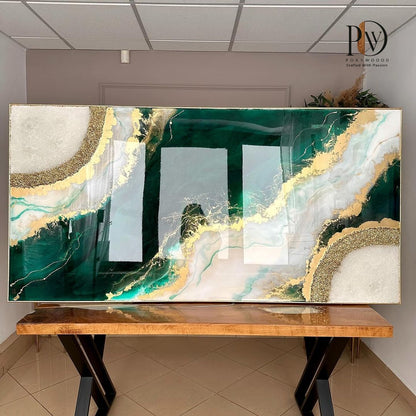 Emerald Tide Abstract Canvas