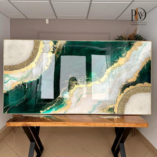 Emerald Tide Abstract Canvas