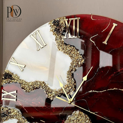Celestial Quartz Symphony Marble Swirl Epoxy Timekeeper