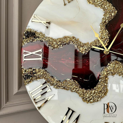 Celestial Quartz Symphony Marble Swirl Epoxy Timekeeper