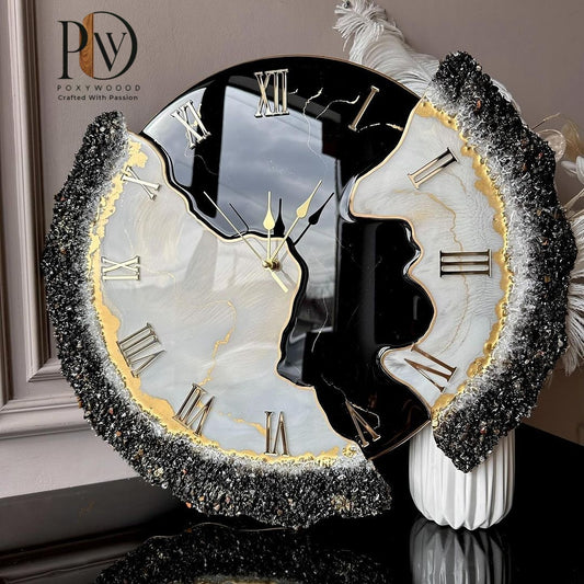 Midnight Eclipse Luxury Resin Wall Clock