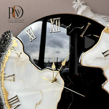 Midnight Eclipse Luxury Resin Wall Clock