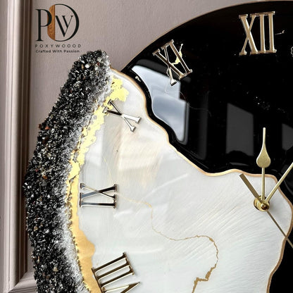Midnight Eclipse Luxury Resin Wall Clock