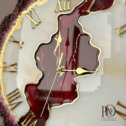 Ruby Crown Luxury Resin Wall Clock