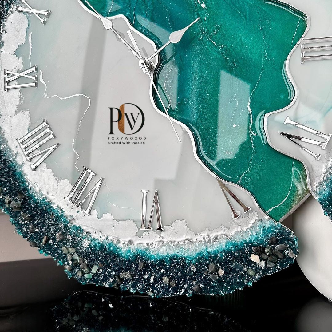 Marine Tranquility Epoxy Resin Wall Clock