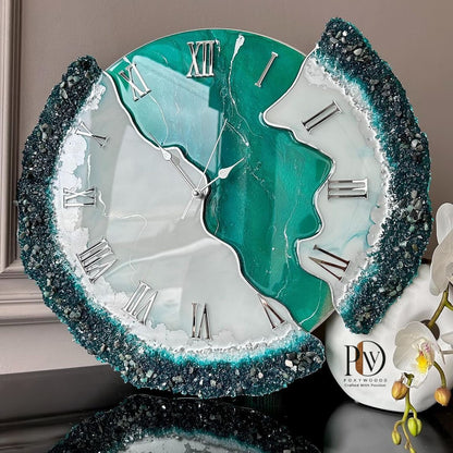 Marine Tranquility Epoxy Resin Wall Clock