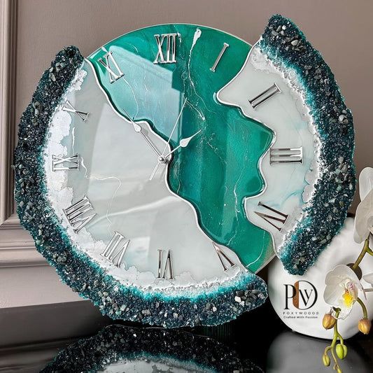 Marine Tranquility Epoxy Resin Wall Clock