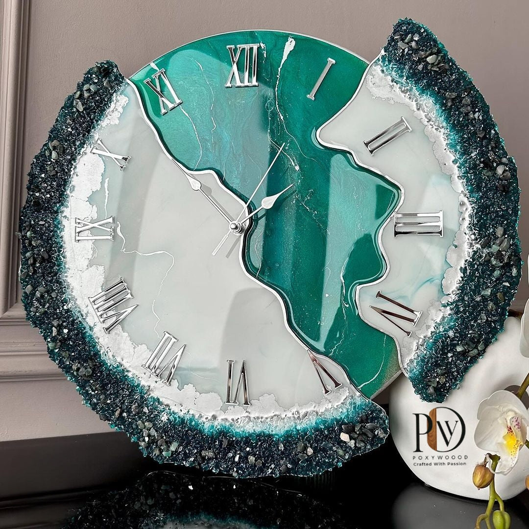 Marine Tranquility Epoxy Resin Wall Clock