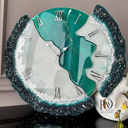 Marine Tranquility Epoxy Resin Wall Clock