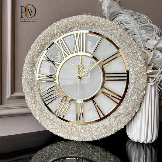 Champagne Crystal Luxury Resin Wall Clock